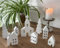 LB H&F Häuser 8 TLG. Set Haus Tannenbaum Holz Natur Baum Dekohaus zum hinstellen, dekorieren bemalt weiß Hygge Skandinavisch Weihnachten Weihnachtsdorf (Haus Set 1)