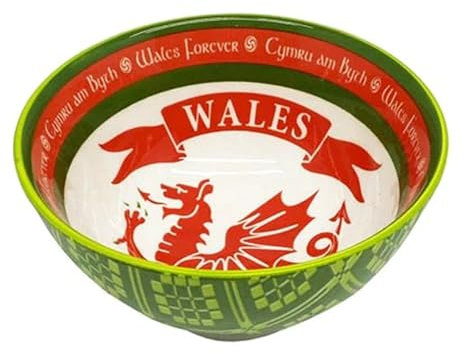 Royal Tara Welsh Ceramic Bowl Wales Cymru Red Kitchenware Gift Serving Soups Stews Salads Bone China Mixing Bowl for Kitchen W 4.33