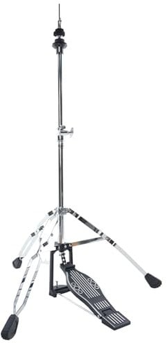 Rhythm Bytes Hi-Hat-Ständer, doppelstrebig, 3-Bein, höhenverstellbar, mittelschwere Konstruktion für Hi-Hat-Becken, mit MProfessional langem Trittbrett, poliertes Chrom
