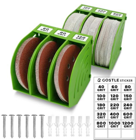 Professional Sanding Discs Storage Boxs - 6 Box Set for Efficient Organization, Offset Snap-On Connection, Grit Classification, Space-Saving Design and Versatile Application