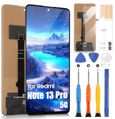 TFT pour Xiaomi Redmi Note 13 Pro 5G LCD écran pour Redmi Note 13 Pro 5G 2312DRA50C Écran Tactile Digitazer Full Assembly Remplacement Écran avec Réparation Kit (Noir, 6,67)