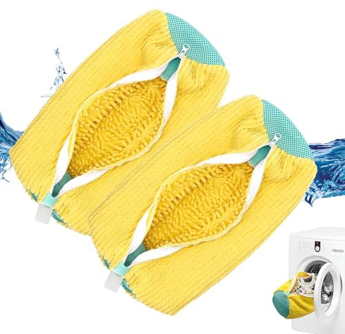 FurrPhunny Lot de 2 sacs de machine à laver à chaussures, nettoyage rapide et facile, sac à chaussures pour machine à laver et sèche-linge, sac de nettoyage pour baskets et la plupart des types et