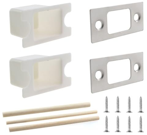 CChiai Set of 2 Door Lock Plates Guide Tab Door Latch Catch Plate Standard Door Lock Strike Plate with Spacer Door Latch Repairer with Dust Box Lock Plate Security Door Lock Hardware Repair Kit