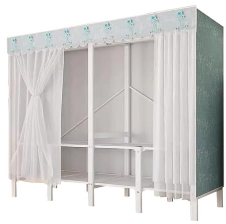 KLJUddGY Armario Armario de Moda, Armario de Hierro y Metal, Ahorra Espacio, Armario portátil para Colgar en el Dormitorio, Armario de Ropa fácil de Montar ordenado