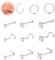 12 Stück Nasenpiercing Stecker,Nasenpiercing Chirurgenstahl,Nostril Piercing Nasen Piercing Stecker NosePiercing,Nasenstecker Sowohl Männer Als Auch Frauen Verwenden