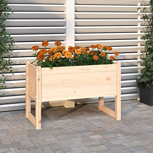Brokky Jardinière 78x40x52 cm Bois Massif de pin,Jardiniere sur Pieds,Bac avec Treillis,Jardiniere Terrasse