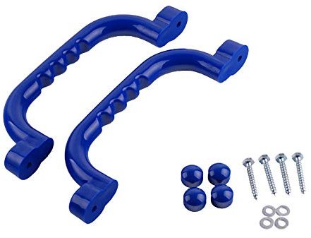 Set mit 2 Haltegriffen mit Fingergriffen für Klettergerüste, Baumhäuser, Spielhäuser und Outdoor-Spielplatzgeräte – erhältlich in 5 Farben für sicheres und lustiges Spielen (blau)