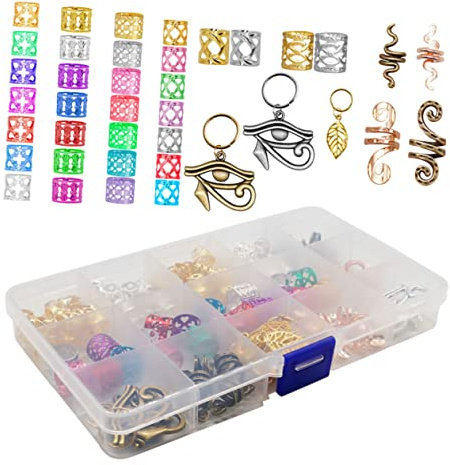 BAZEITFLOW 116stücke Schlangenhaar-accessoires Zopfhaar-schmuck Haarperlen Flechthaar-zubehör Dreadlock-haarschmuck
