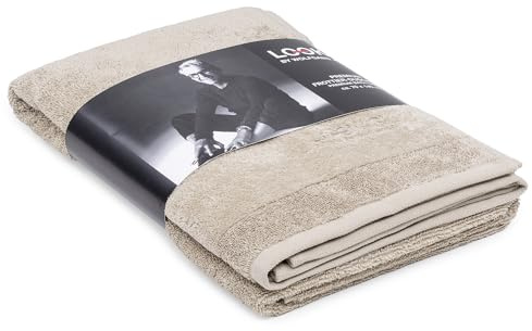 LOOKS by Wolfgang Joop Duschtuch 70x140 cm Camel – 100% Baumwolle | Großes Frottee Handtuch, waschbar, OEKO-TEX® zertifiziert, luxus Bad-/Saunatuch dunkelbeige, weich und hochwertig, 550g/m²