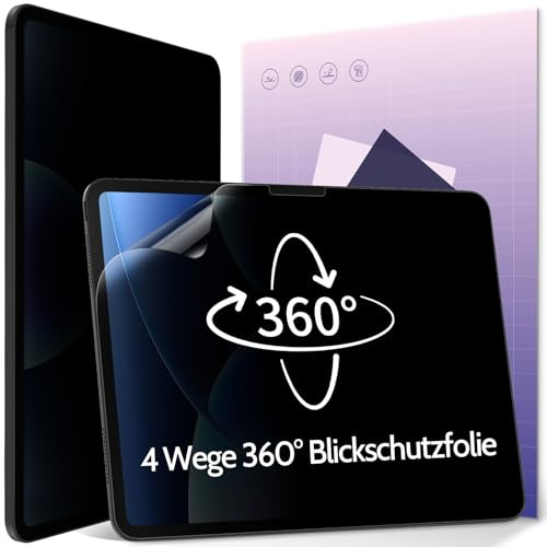 IPROKKO 360° Blickschutzfolie Kompatibel mit iPad Air 13 Zoll (2024-2026, M2/M3/M4), Anti Glare Blaulicht iPad 13 Sichtschutzfolie Blickschutzfilter Privacy Screen