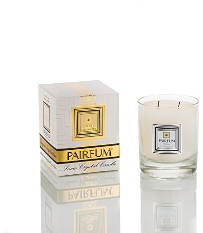 Bougie Snow Crystal par Pairfum - Eau de parfum rose et ambre - 200 g - Faite à la main au Royaume-Uni - Combustion propre pendant 40 à 50 heures
