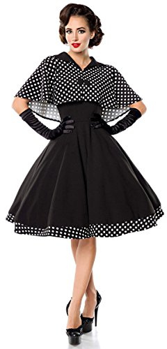 Belsira Swing-Kleid mit Cape Mittellanges Kleid schwarz
