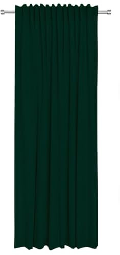 Rollmayer Vorhänge mit Tunnelband Kollektion Vivid (Flaschengrün 26, 135x260 cm - BxH - 2 er Pack) Blickdicht Uni einfarbig Gardinen Schal für Schlafzimmer