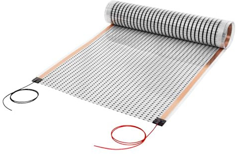 0,5x2m f. schwimmende - Infrarot Heizfolie 12V Niedervolt AC/DC 0,5x2,0m 130W/m², Heizung Temperierung für Akkukoffer, Wohnmobil Batterie, Lithium Akkus, KFZ