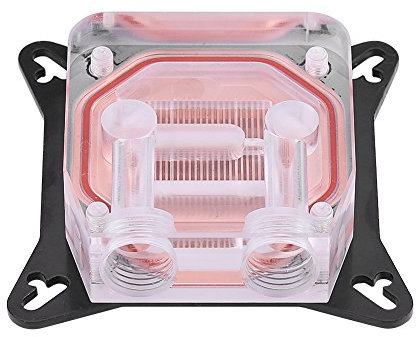 GPU-Wasserkühlblock, Allgemeiner Computer-Wasserkühlblock, GPU-Wasserkühlkopf Kupferbasis POM-Abdeckung mit Wasserweg, Acryl-Wasserkühlsystemteile Kühler transparentes Kit, geeignet