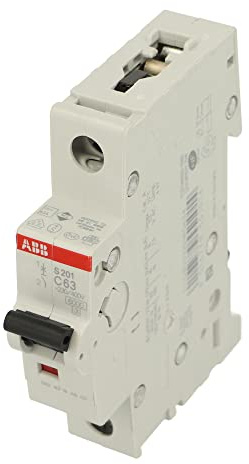 S201C63 | 2CDS251001R0634 | S201C63 | ABB MINIATURE CIRCUIT BREAKER, 1 POLE, C TYPE, 63A