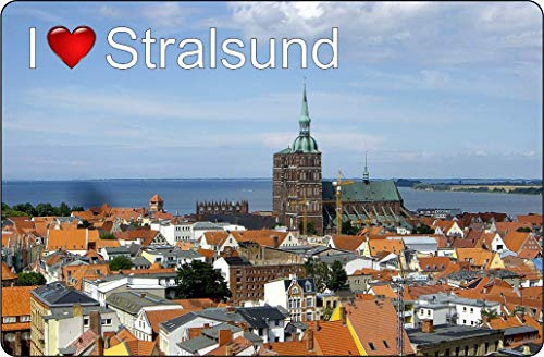 Cadora Magnetschild Kühlschrankmagnet I Love Stralsund III