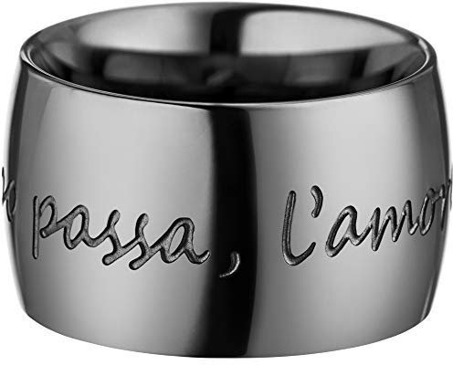 GILARDY Amore per sempre Liebes Ring R1 mit italienischem Liebeszitat Edelstahl (Dark Grey, 19 (60))