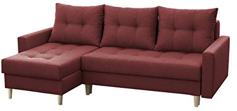 Mirjan24 Ecksofa Bodo mit Schlaffunktion und 2 Bettkästen, große Farbauswahl, freistehendes Sofa, Bettfunktion, Top-Qualität (Malmo 63)