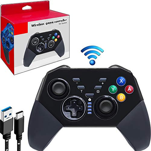 Wireless Controller per Nintendo Switch,Wireless Joystick per Nintendo Switch Pro Controller Gamepad Built-in Dual Motor con 6-Axis Somatosensory Regolabile Vibration Switch Controller