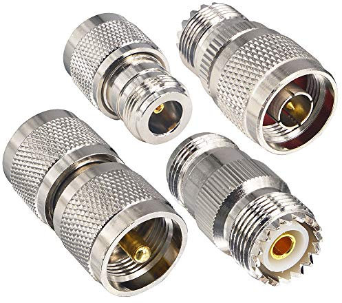 YILIANDUO RF Coaxial Adaptateur Kit N Mâle/Femelle vers UHF PL-259 SO-239 Mâle/Femelle Connecteur Droit pour SWR Répéteur Antenne Wi-FI Câble Extension HAM Radio 4 Pack