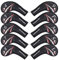 Craftsman Golf 10pcs Black Synthetic Leather Shark Golf Iron Head Covers Set Headcover with Number on both Sides For Callaway, Ping, Taylormade, Cobra