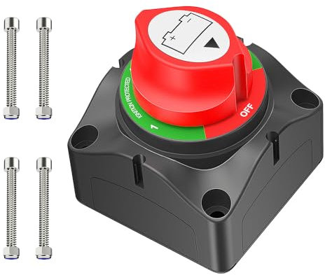 Nilight 1-2-Both-Off Battery Switch, 12V-48V Battery Disconnect Master Cutoff Switch for Marine Boat Car RV ATV UTV Vehicle, Waterproof Heavy Duty Battery Isolator Switch, 90108A