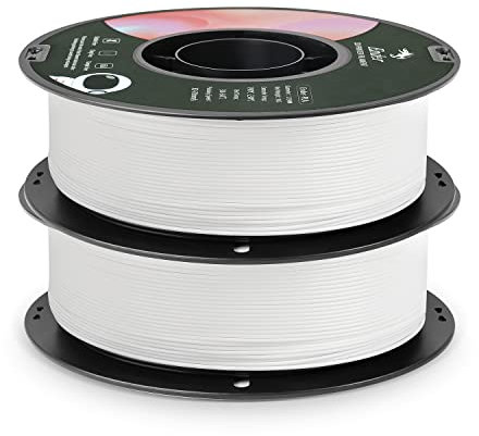 Creality Offizielles PLA Filament 1.75mm 1KG, Super 3D Drucker Filament- Weiß[2 Rollen]