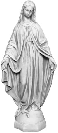 gartendekoparadies.de Statue Madonna Mutter Maria, Steinfigur, H. 63 cm, 16 kg, Grau, frostsicher aus Steinguss für Außenbereich