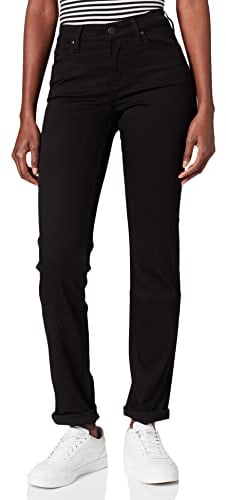 Lee Damen Marion Straight Jeans, BLACK RINSE, 31W x 31L
