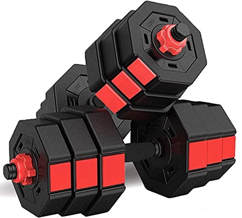 Dumbbell fitness Manubri da 44Lb / 66Lb, Set 2 In 1 con Pesi Regolabili con Biella Utilizzata Come Bilanciere, Attrezzatura per Il Fitness da Casa per Uomini e Donne Esercizio di Allenamento In Palest