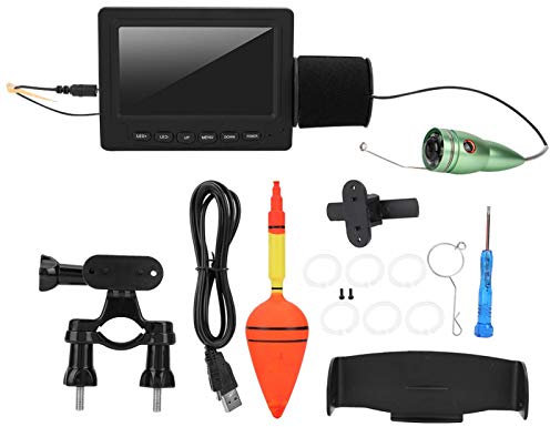 Kuuleyn Fish Finder Camera, Fish Finder Kit, 4.3 HD Colorful Underwater Visual Fish Finder Video Camera Fishing Kit (F008G-15M-IR) with Sun-Visor