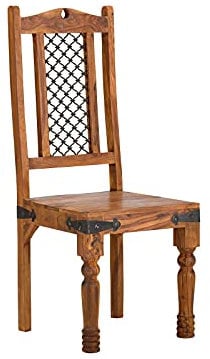 Woodkings® 2X Holzstuhl Merlin I Esszimmerstuhl Holz braun Palisander massiv mit Rückenlehne Designstuhl Küchenstuhl 2er-Set