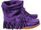 ticticlily Stivali Stivaletti Donna Scarpe da Donna Stivaletti con Frange da Donna Stivaletti Bassi Stile retrò Romano Tinta Unita con Nappine A Viola 40 EU