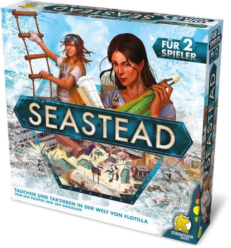 Strohmann Games | Seastead | Kennerspiel | Brettspiel | 1-2 Spieler | Ab 12+ Jahren | 30+ Minuten | Deutsch