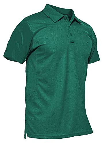 KEFITEVD Mens Polo T Shirts Short Sleeve Quick Dry Athletic Golf Shirt for Men Lightweight Summer Casual Tops,Green,2XL