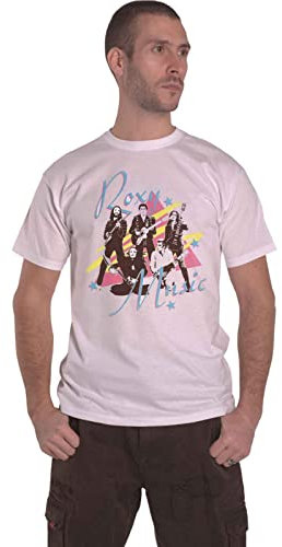 Roxy Music T Shirt Guitars Band Logo Mens White L