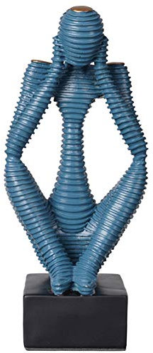 WLVG Thinker Statue Abstrakte Figuren für Wohnkultur, Thinking Man Skulpturen, Geschenk Kunstfigur Akzent Dekoration Kunstwerk Ornament,Blau