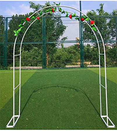 DJZZ Torbogen für Hochzeit Weiss Rankhilfe Rosenbogen Metall Gartenbogen Pergola Verzinkt Rankgitter für Rosen Kletterpflanzen 200cm 160cm 80cm 350cm 300cm breit (Größe : B140 x H230cm)