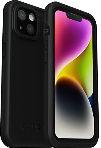OtterBox Fre Hülle für iPhone 14, mit MagSafe, Wasserdicht (IP68), stoßfest, schmutzabweisend, schlanke Hülle mit integriertem Displayschutz, 5X getestet nach Militärstandard, Schwarz