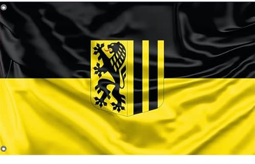 Flagge der Stadt Dresden, Sachsen | Einzigartiger Designdruck | Made in EU (90x150cm)