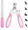 TIESOME Dog Nail Clipper with Nail File, Stainless Steel Cat Nail Clipper Claw Cutter Professional Safety Lock Pet Nail Clippers for Puppies Puppy Kitten Small Animals (pink)