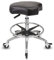 Staboos Rollhocker bis 160 kg - Ergonomisch geformter Sitz mit Bremse - Drehhocker (Premium Rollen und Fußstütze) Praxishocker höhenverstellbar (55 cm bis 75 cm)