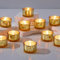 Romadedi Gold Teelicht Kerzenhalter, Satz von 24 Glas-Kerzenhalter für Tisch Centerpiece, Hochzeit Dekorationen, Party & Home Decor, kleine Mercury Glas Votivkerzenhalter Bulk