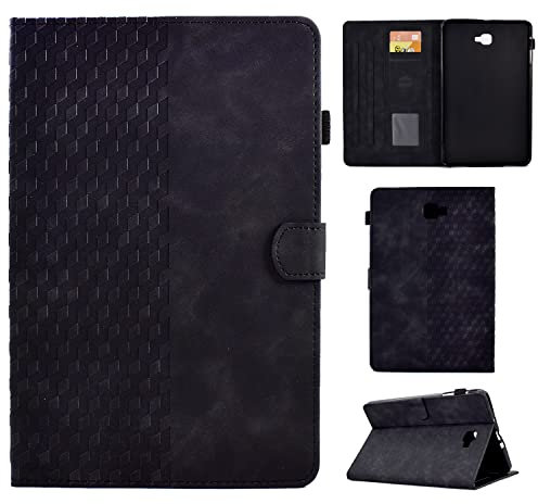 CASAFUNY Hülle für Samsung Galaxy Tab A6 10,1 2016, PU Leder Tablette Schützhülle SM-T580/T585 Multi-Winkel Ständer Cover Case mit Auto Schlaf/Wach für Samsung Galaxy Tab A 10.1 Zoll 2016, Schwarz