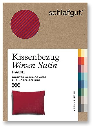 schlafgut Woven Fade Satin Kissenbezug 70x90 cm Gray Fade gestreift in Premium Hotelqualität, Kopfkissenbezug einzeln mit 100% weicher Baumwolle