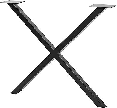 GTV - Rahmenfuß INDUSTRIA, Kreuz, H=710 mm, B=820 mm, Profil 80 x 20, Stahl, schwarz - Tischbeine Moebelfuesse Metall - Rückenlehnenhalter DIY Esstisch, Schreibtisch, Couchtisch, Bank