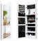 GOPLUS Armoire à Bijoux 2 en 1 avec Miroir Pleine Longueur, Organisateur de Bijoux Mural avec Lumières LED Automatiques, Armoire de Bijoux Verrouillable pour Chambre, Vestiaire (Blanc)