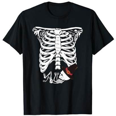 Déguisement squelette pour bébé enceinte Cage à rayons X Halloween T-Shirt