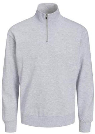 JACK & JONES Men's Jjebradley Sweat Half Zip Noos Sweatshirt, Light Grey Mix, XL